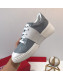 Roger Vivier Viv' Skate Calfskin Buckle Sneakers Light Grey 2019