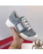 Roger Vivier Viv' Skate Calfskin Buckle Sneakers Light Grey 2019