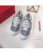 Roger Vivier Viv' Skate Calfskin Buckle Sneakers Light Grey 2019