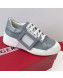 Roger Vivier Viv' Skate Calfskin Buckle Sneakers Light Grey 2019