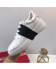 Roger Vivier Viv' Skate Calfskin Buckle Sneakers White/Black 2019