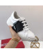 Roger Vivier Viv' Skate Calfskin Buckle Sneakers White/Black 2019