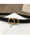 Dior Calfskin Belt 20mm with CD Buckle Black 2019