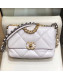 Chanel Lambskin 19 Small Flap Bag AS1160 White 2019