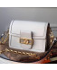 Louis Vuitton Dauphine Mini Smooth Leather Shoulder Bag M55836 White 2020