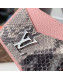 Louis Vuitton Lockme Grained Leather and Pythonskin Card Holder N97001 Light Pink 2019