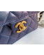 Chanel Quilted Iridescent Lambskin Pearls Flap Bag AS0584 Blue 2019