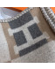 Hermes Wool Cashmere H Checker Blanket 180x135cm Grey 2019