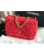 Chanel 19 Quilted Jersey Maxi Flap Bag AS1162 Red 2019