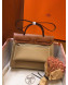 Hermes Herbag 31cm PM Double-Canvas Shoulder Bag Camel/Brown 