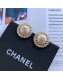 Chanel Crystal Pearl Round Stud Earrings 2019