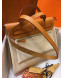 Hermes Herbag 31cm PM Cotton Linen Shoulder Bag Apricot/Light Coffee