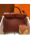 Hermes Herbag 31cm PM Double-Canvas Shoulder Bag Rust Red/Dark Coffee