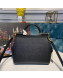 Dolce&Gabbana Classic Medium Sicily Palm-Grained Leather Top Handle Bag Black