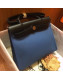 Hermes Herbag 31cm PM Double-Canvas Shoulder Bag Turkey Blue/Black