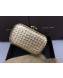 Bottega Veneta Knot Woven Lambskin Clutch with Chain Gold 01 2019