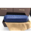 Bottega Veneta Knot Woven Lambskin Clutch with Chain Dark Blue 2019