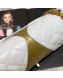 Chanel Quilted Lambskin and Crocodile Embossed Calfskin Medium 2.55 Flap Bag A37586 White 2019