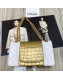 Chanel Lambskin and Crocodile Embossed Calfskin Medium 2.55 Flap Bag A37586 White/Gold 2019