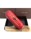 Bottega Veneta Knot Woven Lambskin Clutch with Chain Red 2019