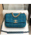 Chanel 19 Tweed Small Flap Bag AS1160 Dark Blue 2019