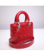 Dior Lady Dior Bag 20cm in Cannage Lambskin Red 2019