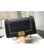 Chanel Quilted Calfskin Chain Medium Boy Flap Bag A67086 Black 2019