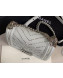 Chanel Pearl Chevron Calfskin Small Boy Flap Bag A67085 White/Silver 2020