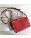 Valentino Rockstud Rolling Camera Shoulder Bag Red 2019