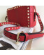 Valentino Rockstud Rolling Camera Shoulder Bag Red 2019