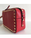 Valentino Rockstud Rolling Camera Shoulder Bag Red 2019