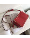 Valentino Rockstud Rolling Camera Shoulder Bag Red 2019