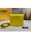 Fendi Karligraphy FF Button Flap Bag in Patent Leather Yellow 2019