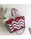 Valentino Large Chevron Rockstud Shopping Tote Bag Red 2019