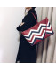 Valentino Large Chevron Rockstud Shopping Tote Bag Red 2019