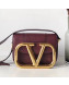 Valentino Supervee Calfskin Maxi-Logo Crossbody Bag 1011S Burgundy/Gold 2020