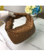 Bottega Veneta Mini BV Jodie Woven Lambskin Hobo Bag Brown 2020