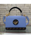 Fendi Kan I FF Logo Top Handle Blue Leather/Brown 2019