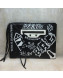 Balenciaga Graffiti Classic Pouch Black/white 2019