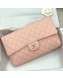 Chanel Quilted Grained Calfskin Flap Clutch A57650 Pink 2019