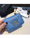 Chanel 19 Goatskin Zipped Coin Purse AP0949 Blue 2019