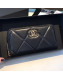 Chanel 19 Goatskin Long Zipped Wallet AP1063 Black 2019