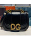 Dolce Gabbana DG Amore Calfskin Saddle Shoulder Bag Black 2019