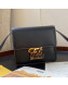 Fendi Karligraphy Calfskin FF Clasp Flap Bag Black 2019