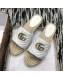 Gucci Leather Espadrille Slide Sandal 573028 White 2019