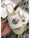 Gucci Leather Espadrille Slide Sandal 573028 White 2019