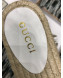 Gucci Leather Espadrille Slide Sandal 573028 White 2019