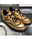 Chanel Metallic Lambskin Low-Top Sneakers G35063 Gold/Black 2019