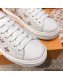 Louis Vuitton Bloom Embroidered Leather Sneaker White/Gold 2019