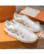 Louis Vuitton Bloom Embroidered Leather Sneaker White/Gold 2019